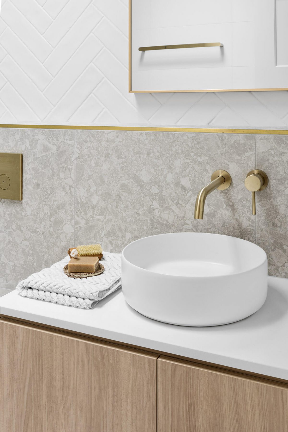 A custom designed bathroom. Designed and built by MJ Harris Group.