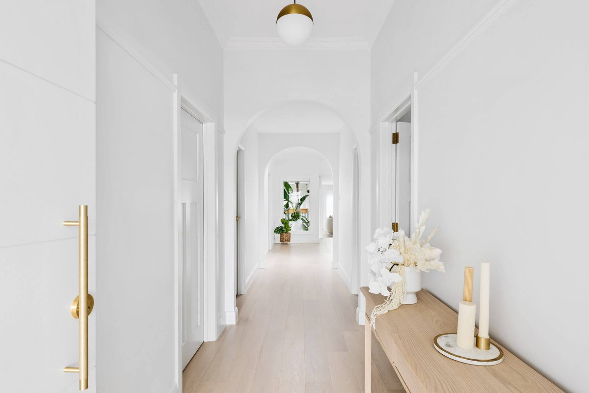 A custom designed entry. Designed and built by MJ Harris Group.