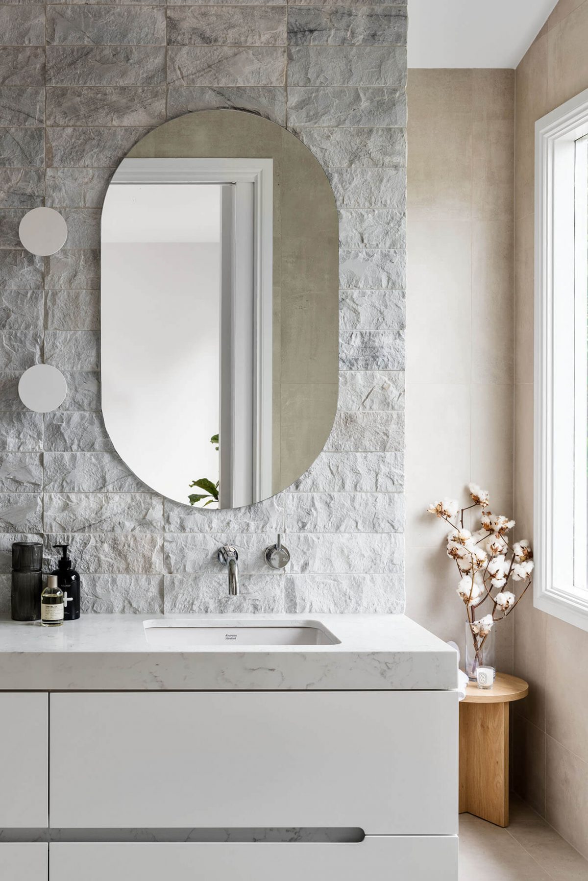 A custom designed bathroom. Designed and built by MJ Harris Group.