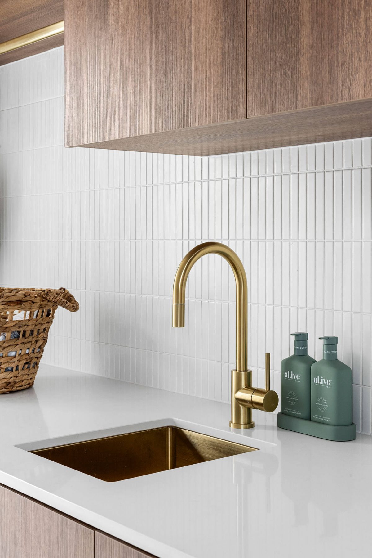 A custom designed laundry. Designed and built by MJ Harris Group.