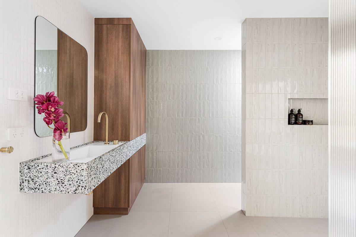 A custom designed bathroom. Designed and built by MJ Harris Group.