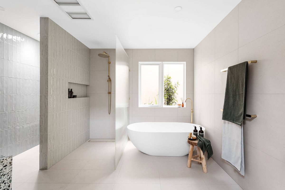 A custom designed bathroom. Designed and built by MJ Harris Group.