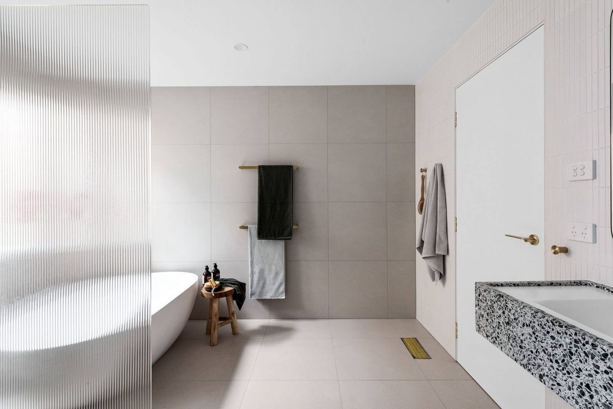 A custom designed bathroom. Designed and built by MJ Harris Group.