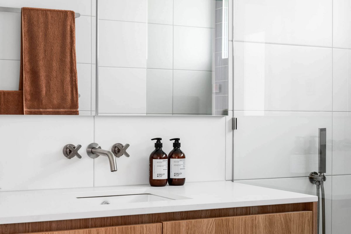 A custom designed bathroom. Designed and built by MJ Harris Group.