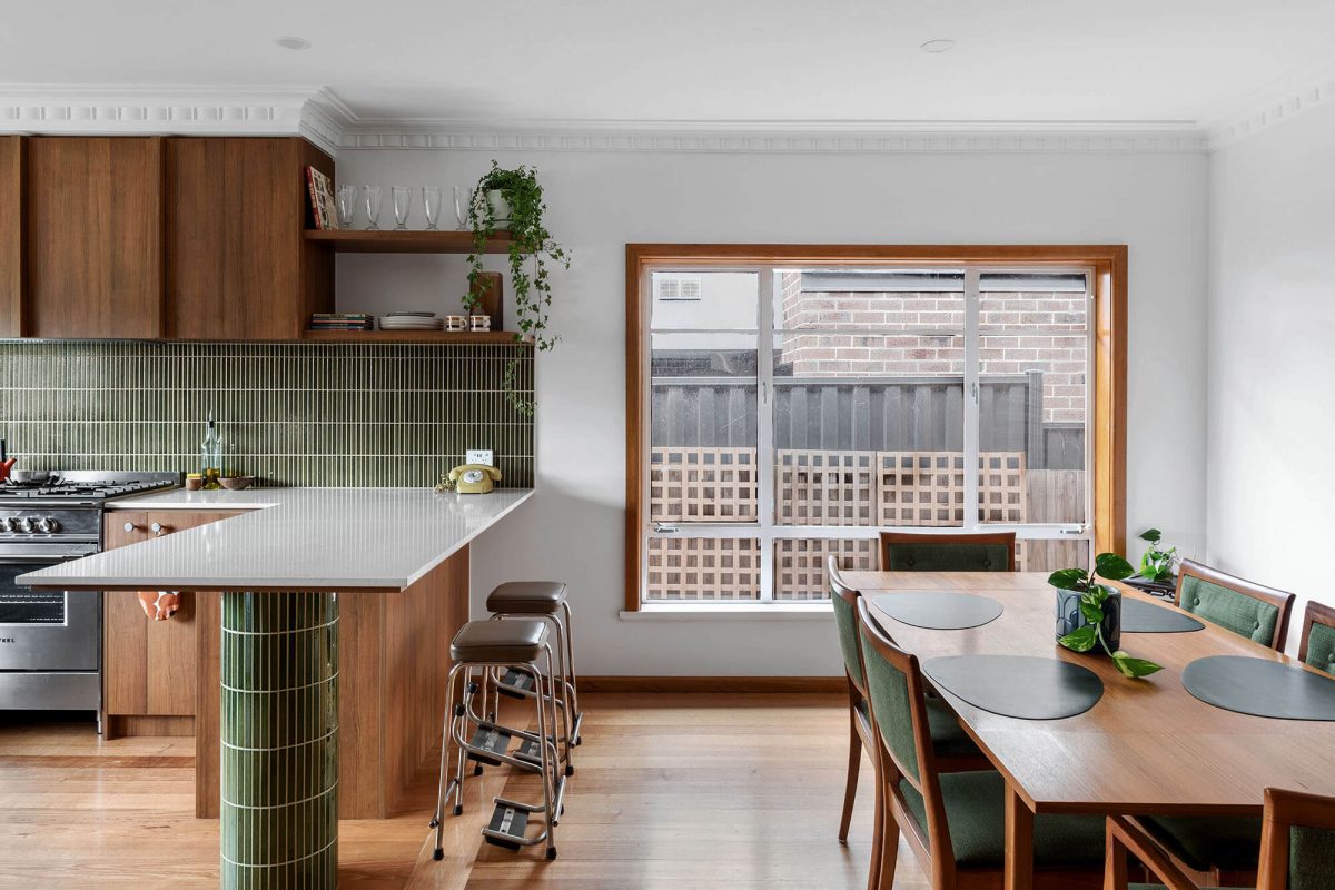 A custom designed vintage style kitchen. Designed and built by MJ Harris Group.