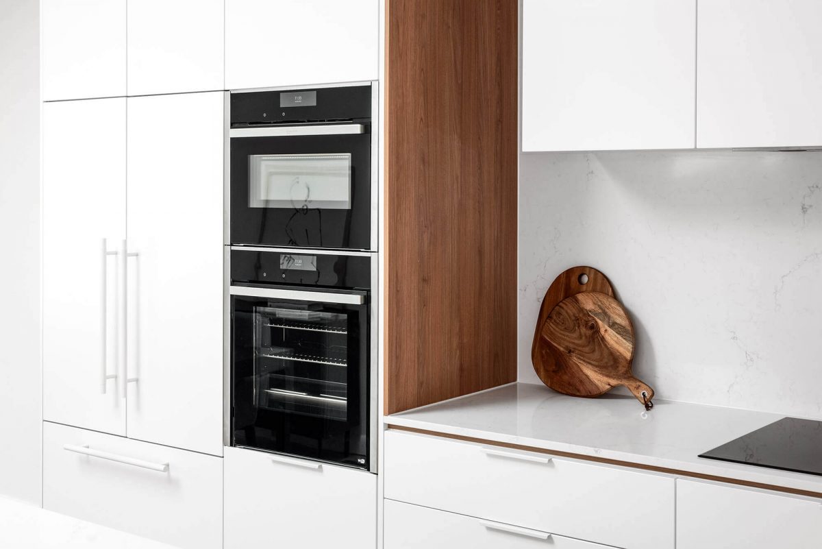A custom designed kitchen. Designed and built by MJ Harris Group.