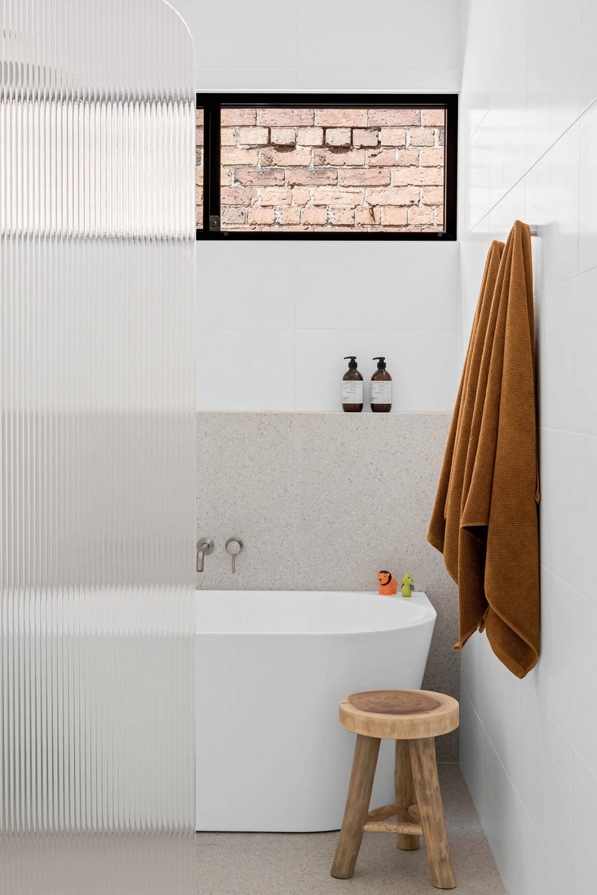 free standing tub walk in shower grey interior design melbourne