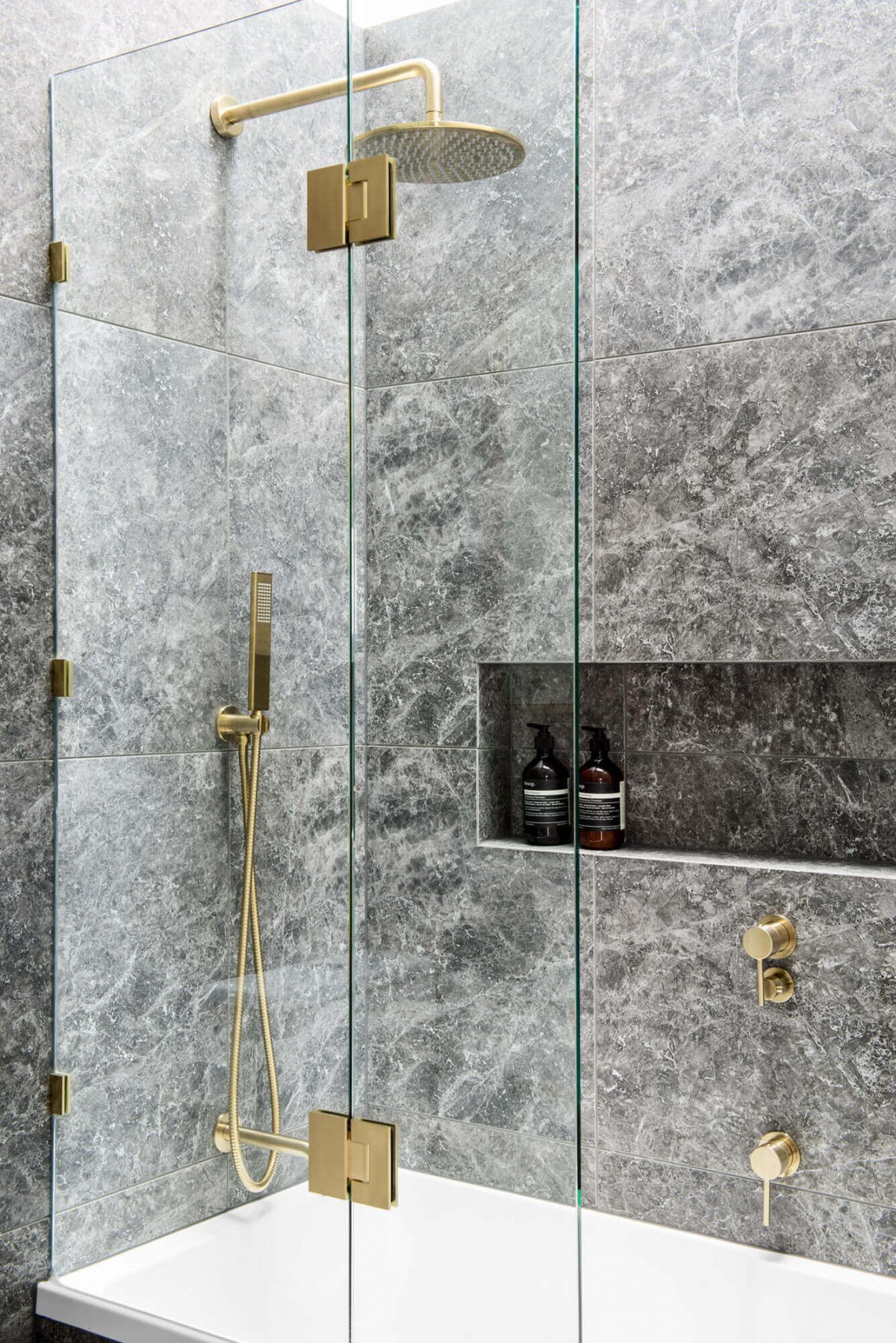A custom designed bathroom. Designed and built by MJ Harris Group.
