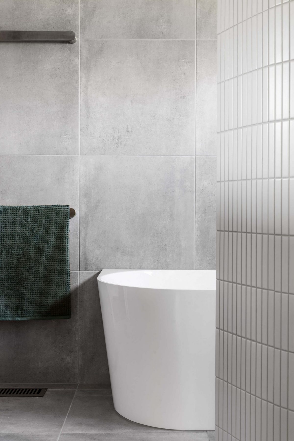 A custom designed Jack and Jill bathroom. Designed and built by MJ Harris Group.