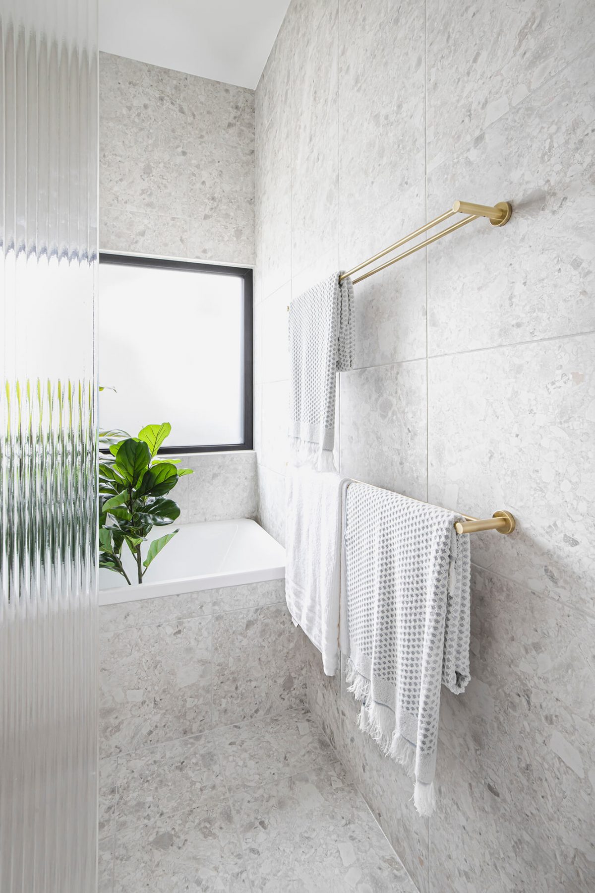 A custom designed bathroom. Designed and built by MJ Harris Group.