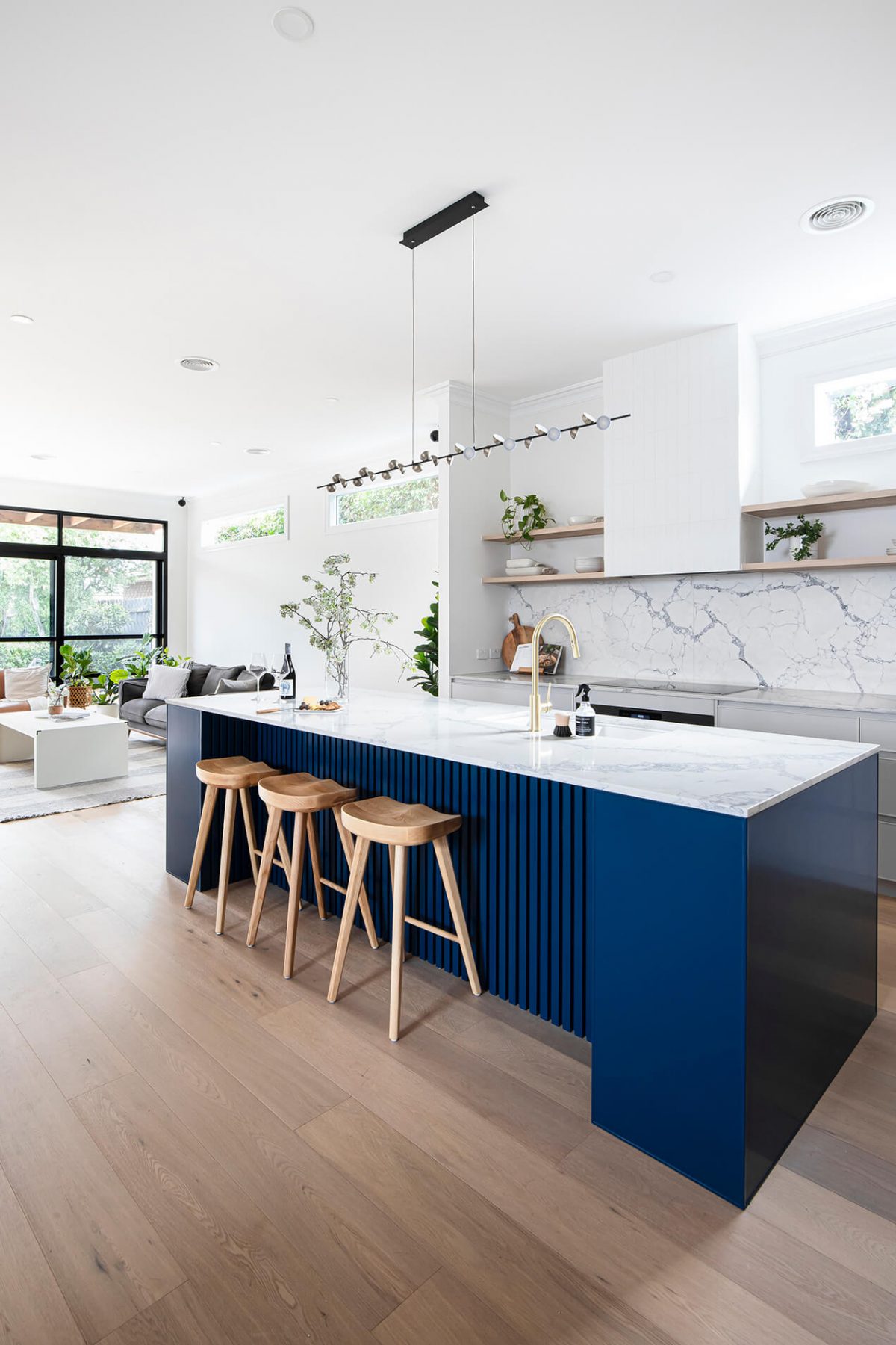 A custom designed kitchen. Designed and built by MJ Harris Group.