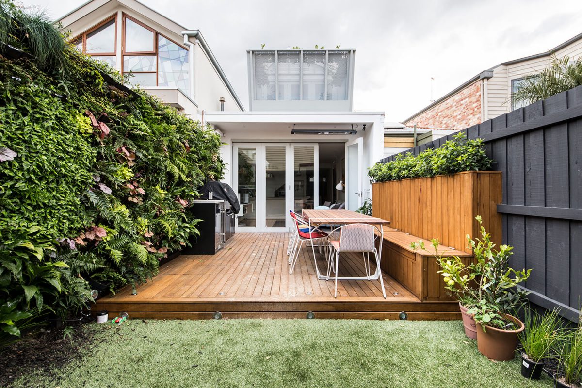 A custom designed outdoor area. Designed and built by MJ Harris Group.