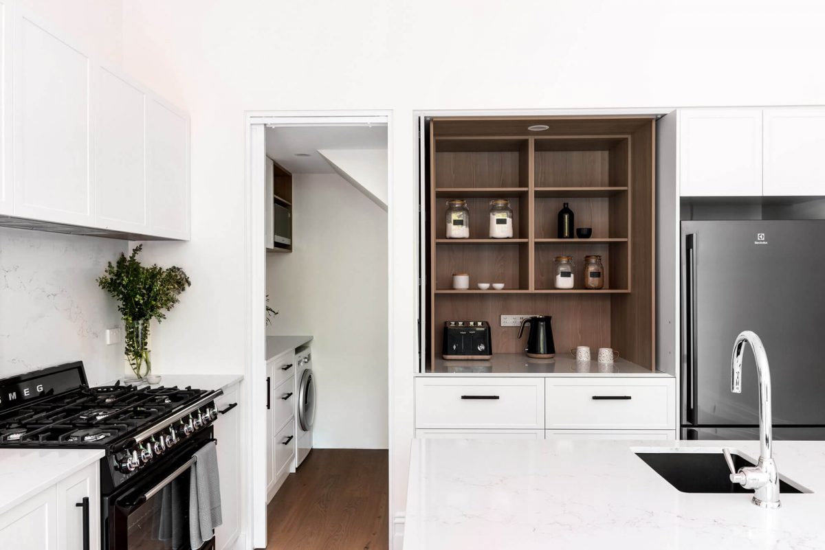A custom designed kitchen featuring custom joinery. Designed and built by MJ Harris Group. #MJHxRutlandSt