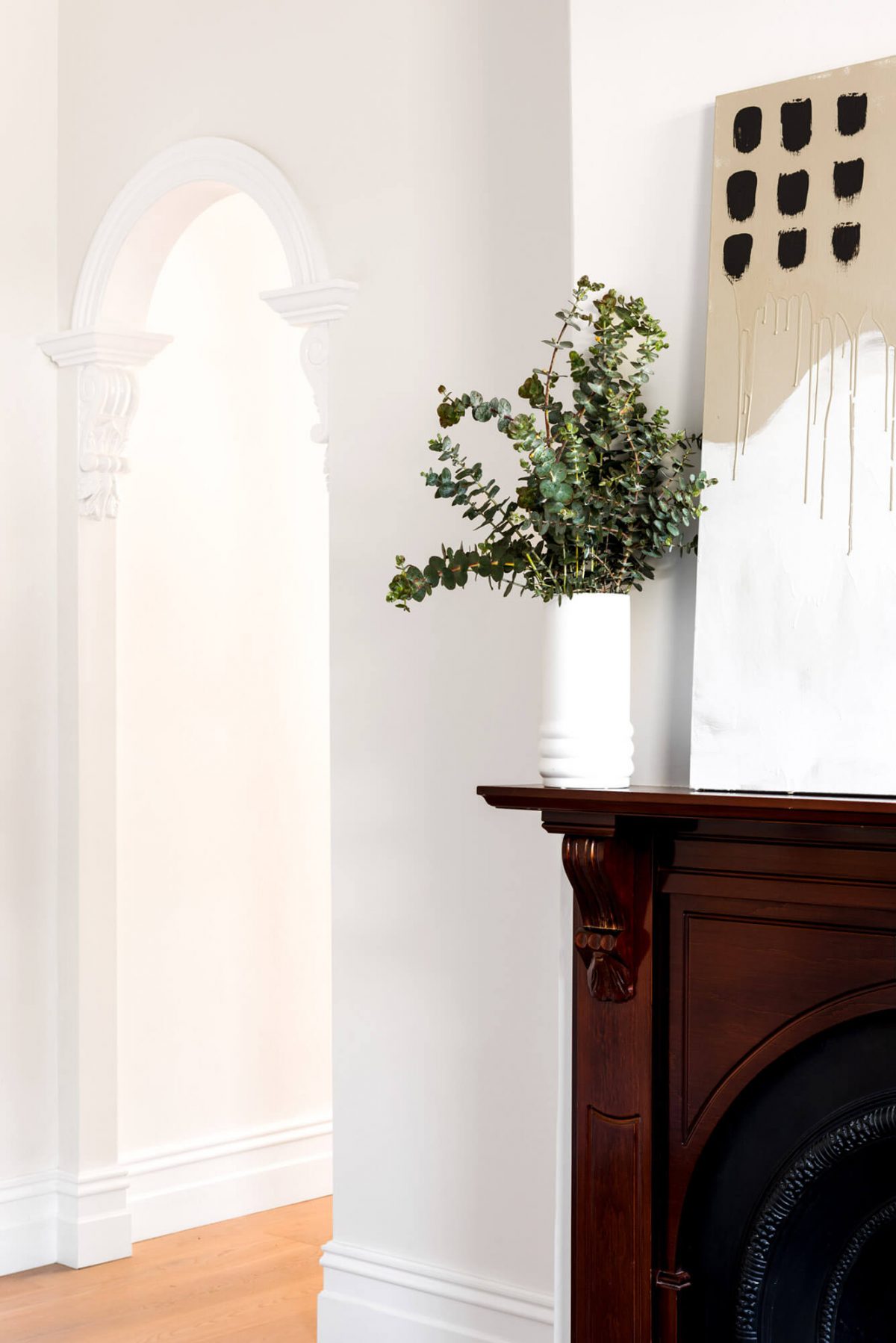 A custom designed living space featuring a fresh coat of paint. Designed and built by MJ Harris Group. #MJHxRutlandSt