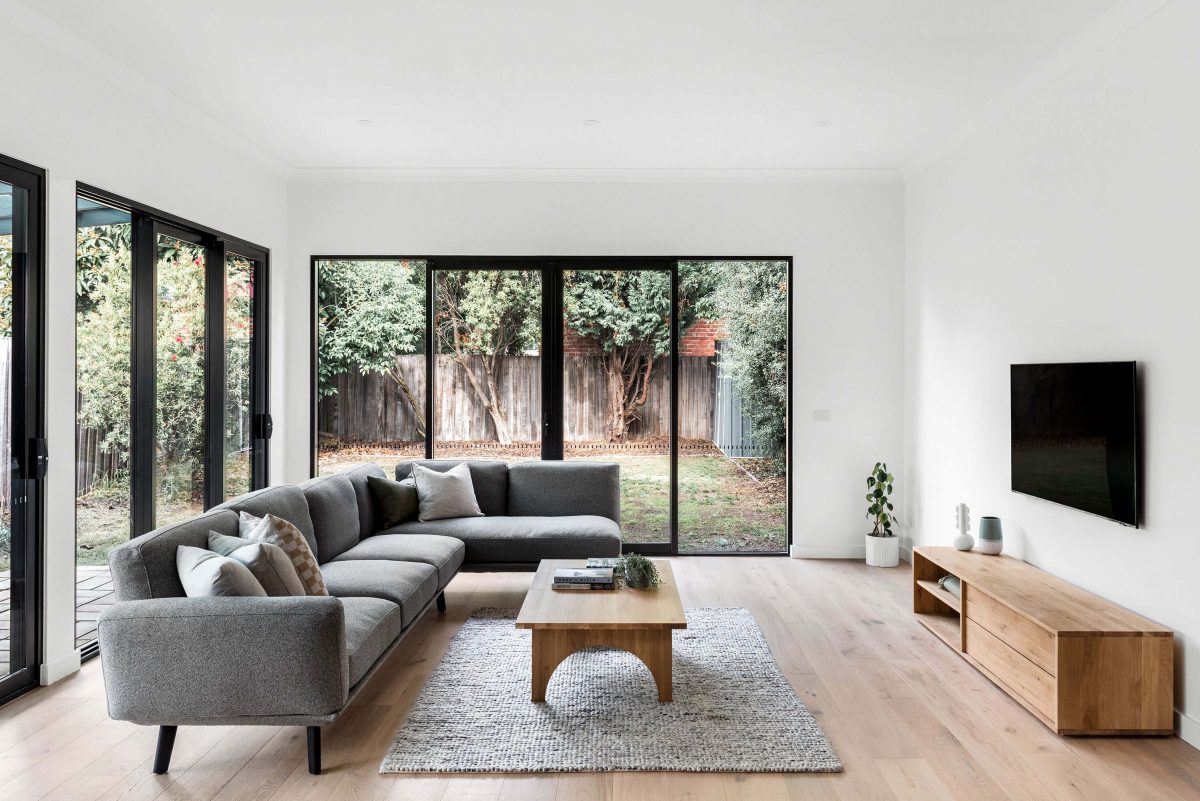 Living Room Renovation Stacker Doors Engineered Flooring Thornbury