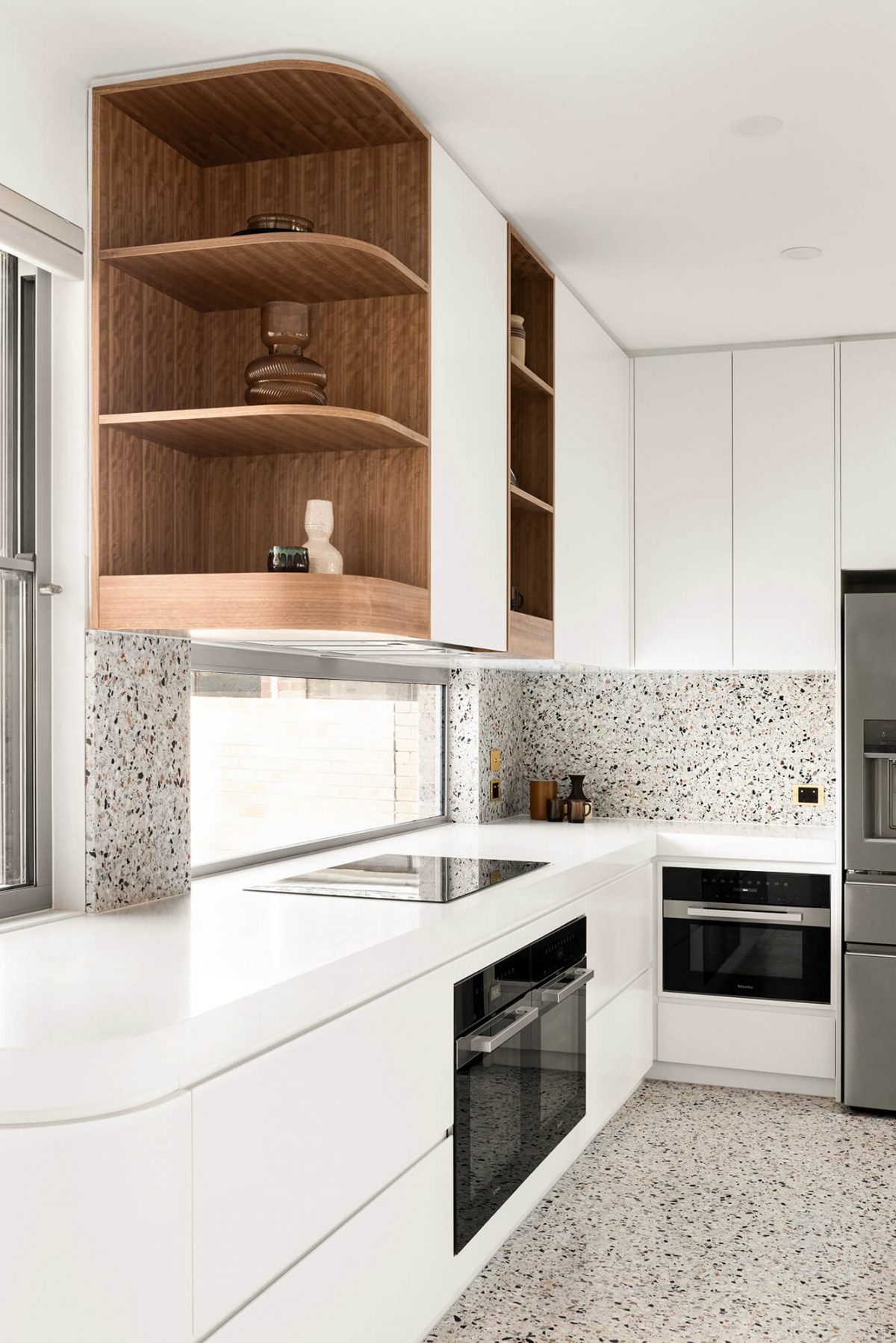 A custom designed kitchen featuring terrazzo. Designed and built by MJ Harris Group. #MJHxMasonSt