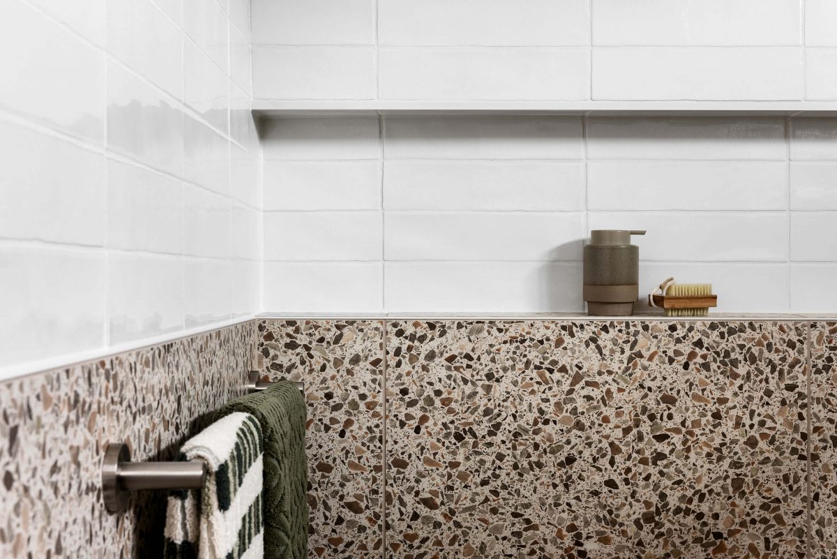 A custom designed bathroom featuring a walk in shower. Designed and built by MJ Harris Group. #MJHxThomasSt