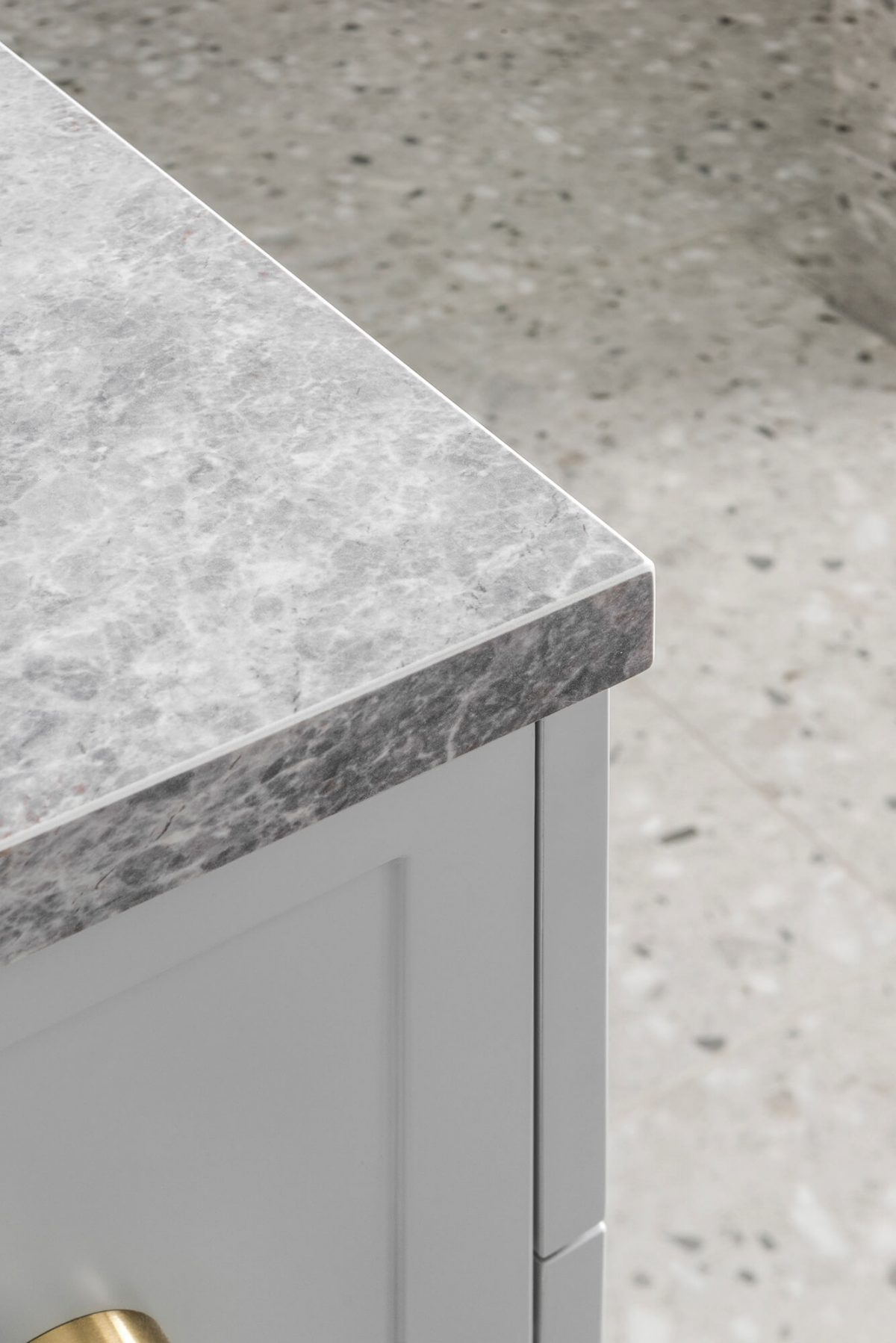 A custom designed bathroom featuring terrazzo tiles. Designed and built by MJ Harris Group. #MJHxOrrrongCt