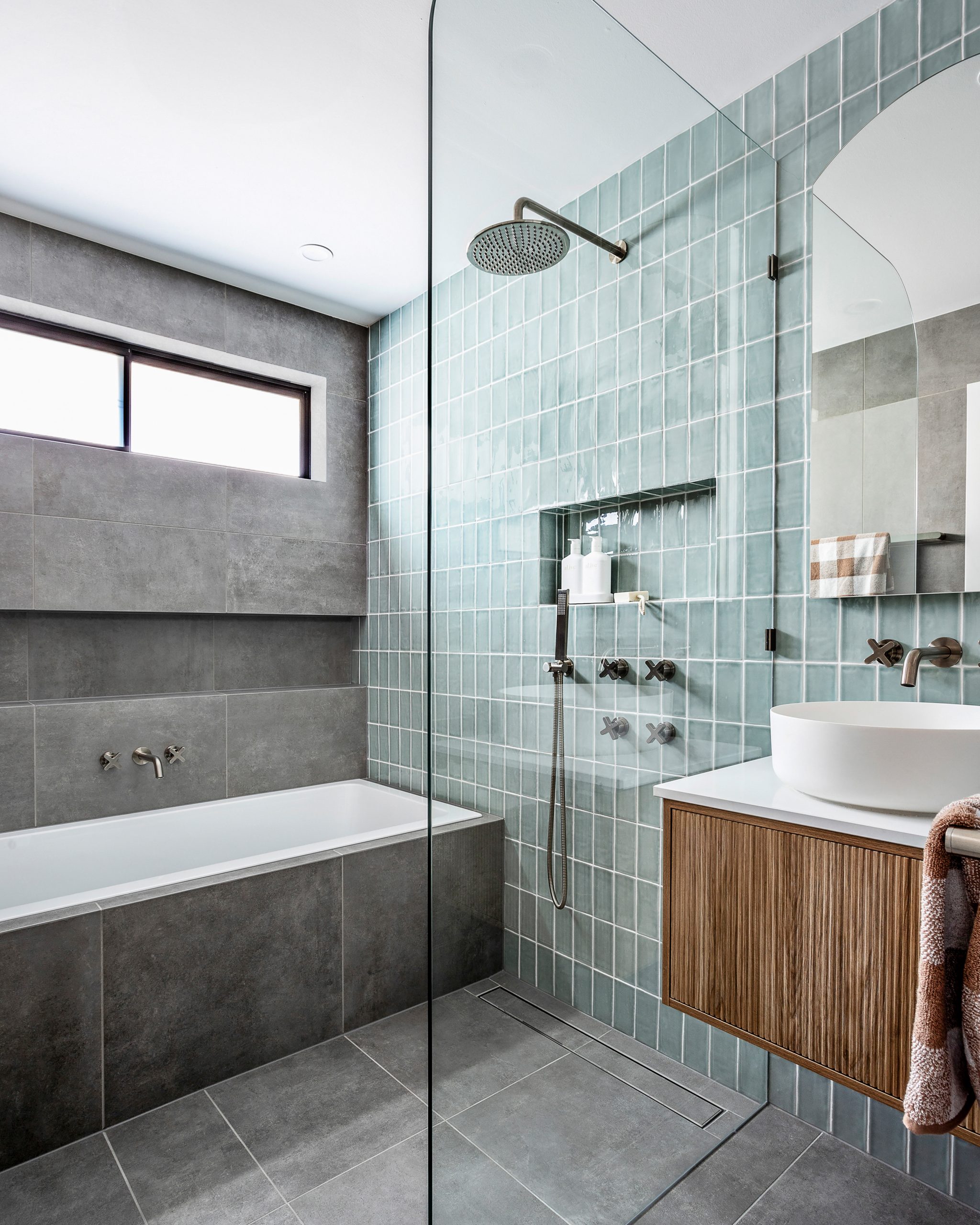 A custom designed bathroom. Designed and built by MJ Harris Group. #MJHxBrookesCt