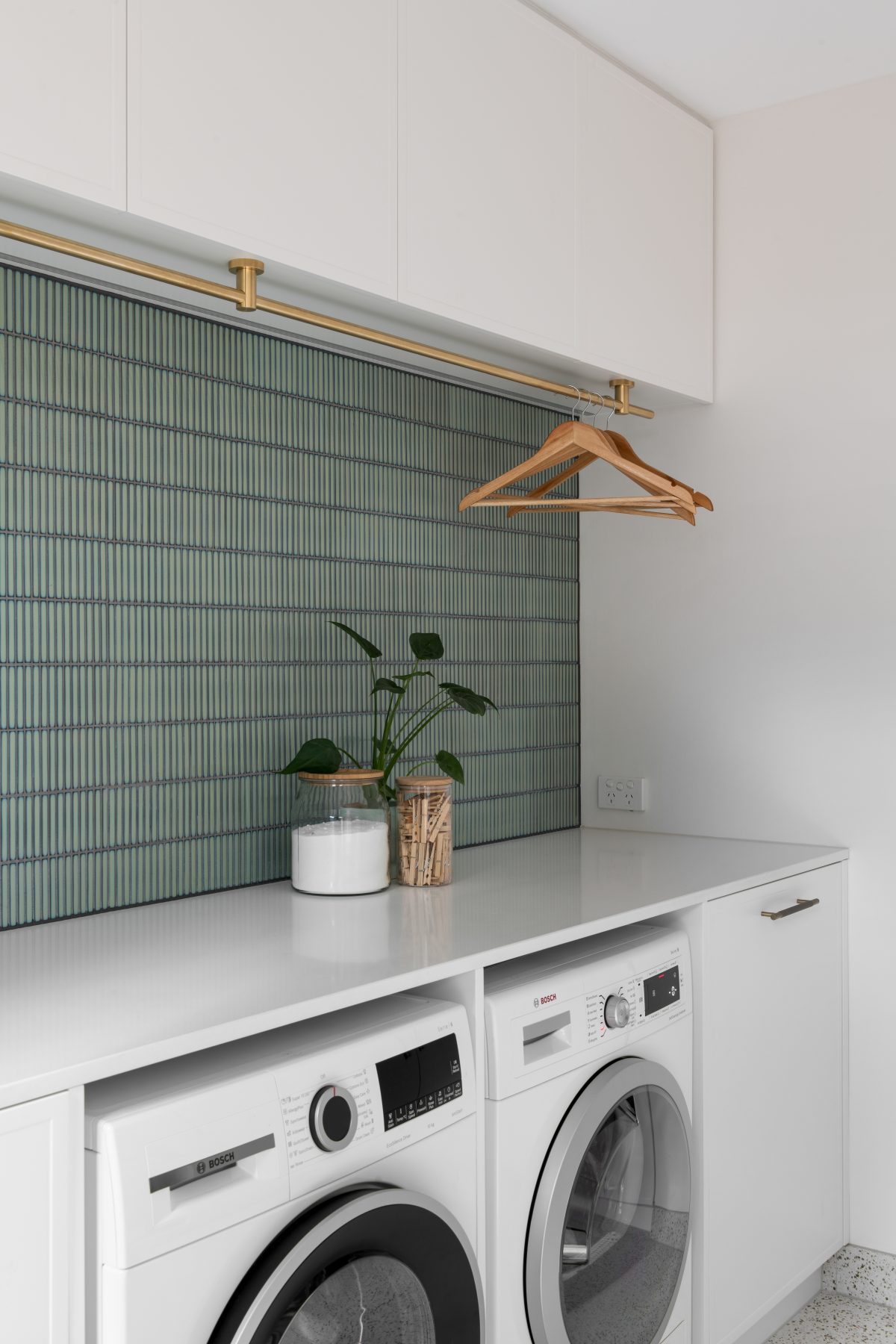 A custom designed laundry. Designed and built by MJ Harris Group. #MJHxElthamSouth