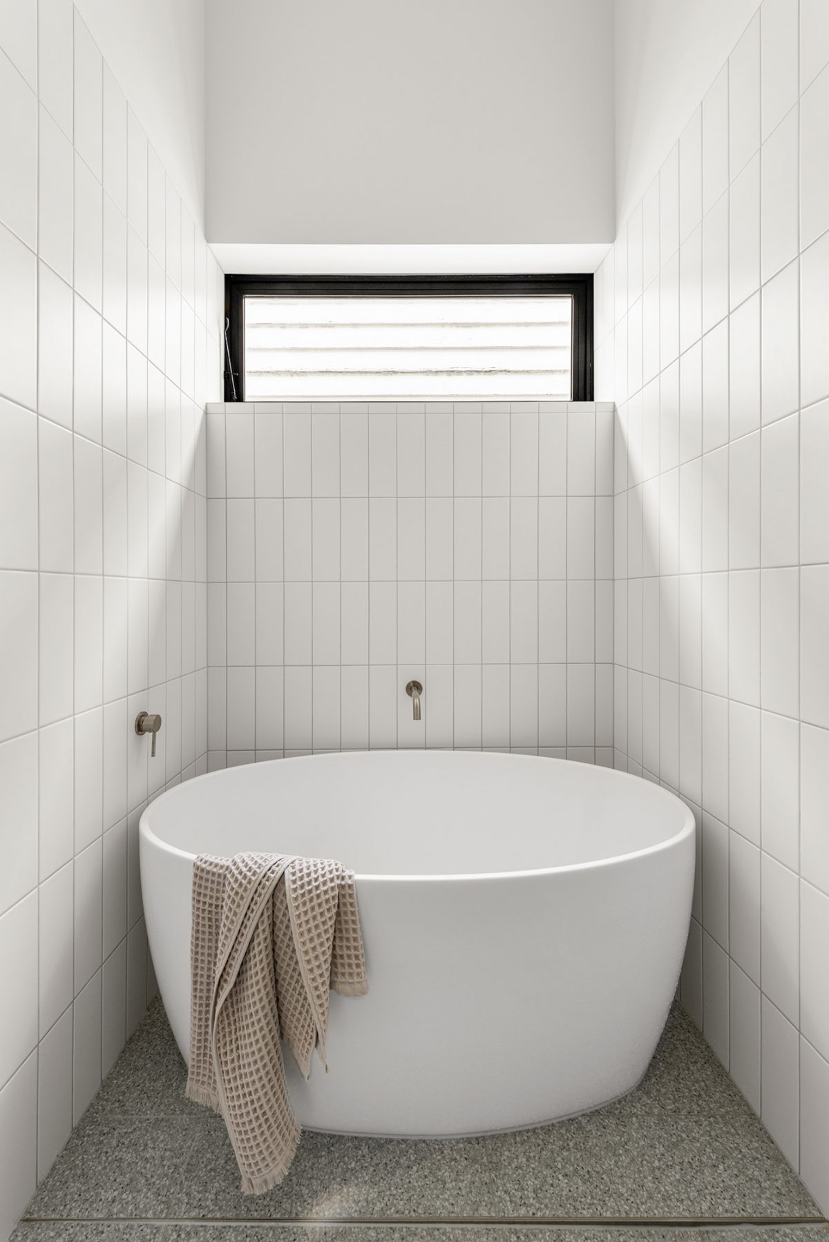 A custom designed bathroom featuring custom joinery. Designed and built by MJ Harris Group. #MJHxAlbionSt