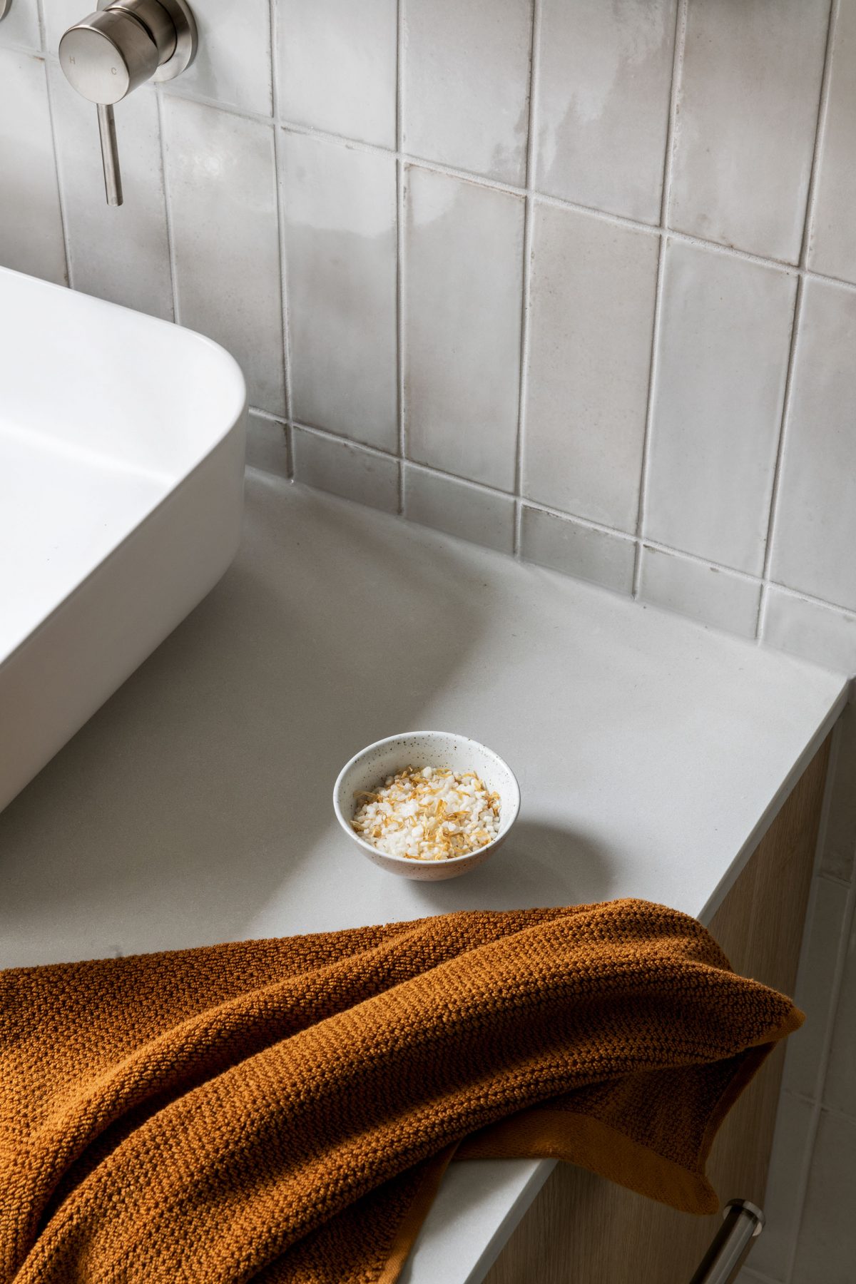 A custom designed bathroom. Designed and built by MJ Harris Group. #MJHxAndrewSt