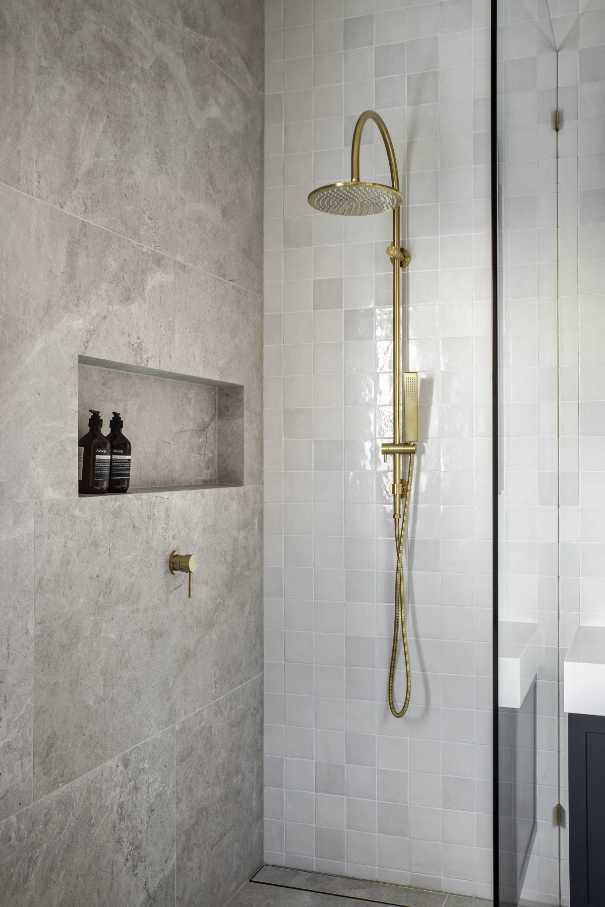 A custom designed bathroom. Designed and built by MJ Harris Group.