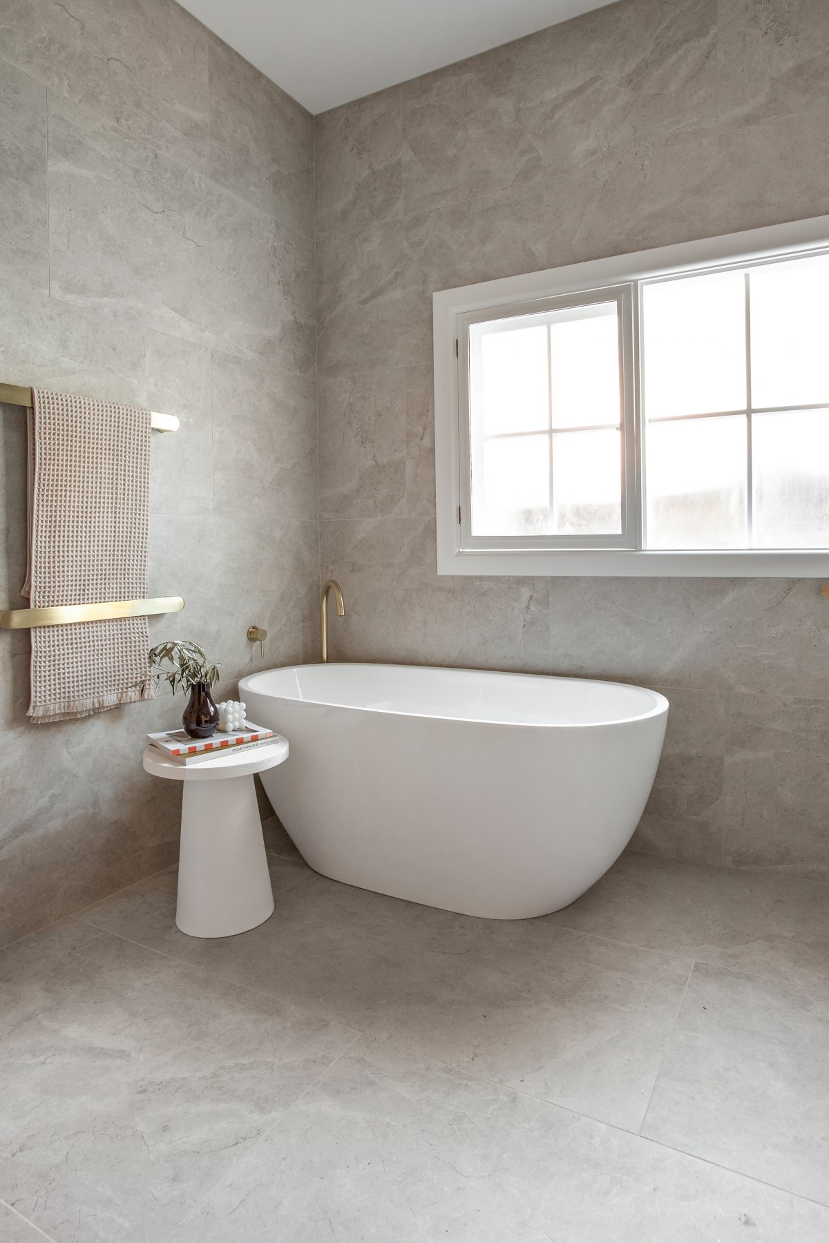 A custom designed bathroom. Designed and built by MJ Harris Group.