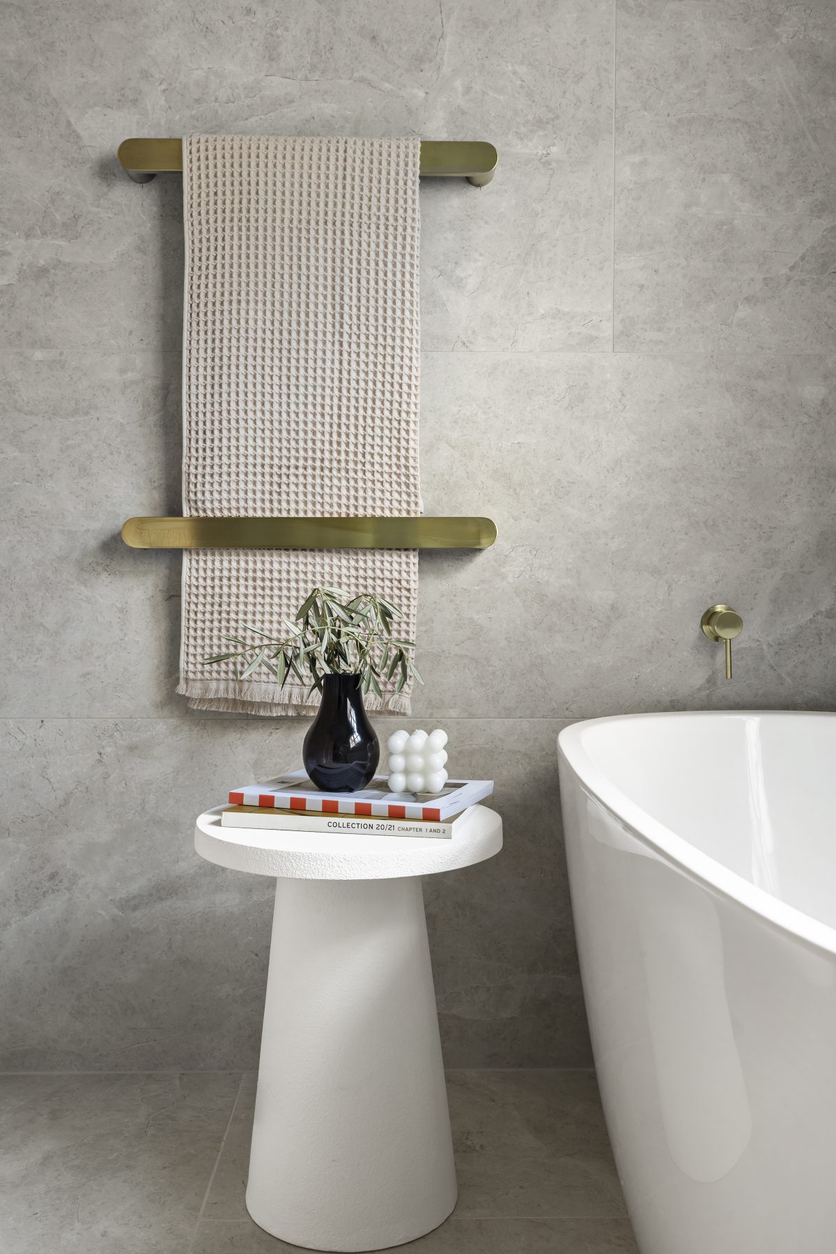 A custom designed bathroom. Designed and built by MJ Harris Group.